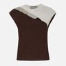 Top bicolor con anelli SP1NT008 6A44 KAOS 