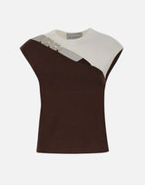 Top bicolor con anelli SP1NT008 6A44 KAOS 