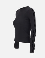 KAOS Maglia con intreccio sulle maniche BLACK Donna 