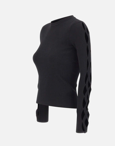 KAOS Maglia con intreccio sulle maniche BLACK Donna 