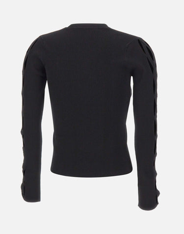 KAOS Maglia con intreccio sulle maniche BLACK Donna 