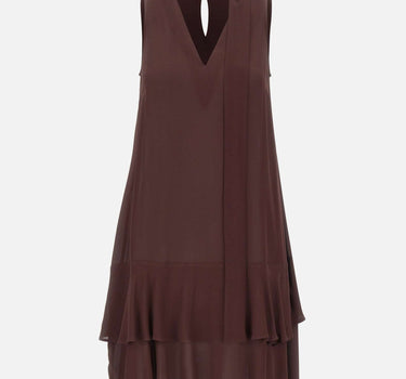 KAOS Abito con volant BROWN Donna 