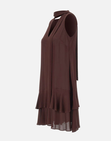 KAOS Abito con volant BROWN Donna 