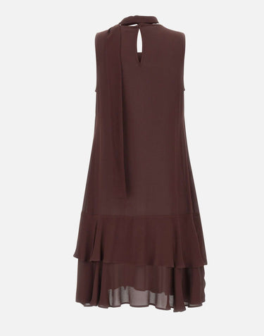 KAOS Abito con volant BROWN Donna 