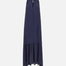 KAOS Abito lungo con balza BLUE Donna 