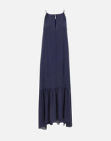 KAOS Abito lungo con balza BLUE Donna 