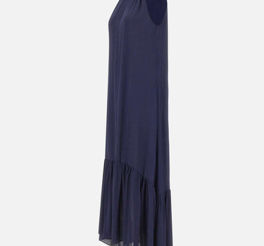 KAOS Abito lungo con balza BLUE Donna 