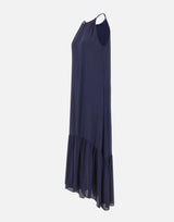 KAOS Abito lungo con balza BLUE Donna 