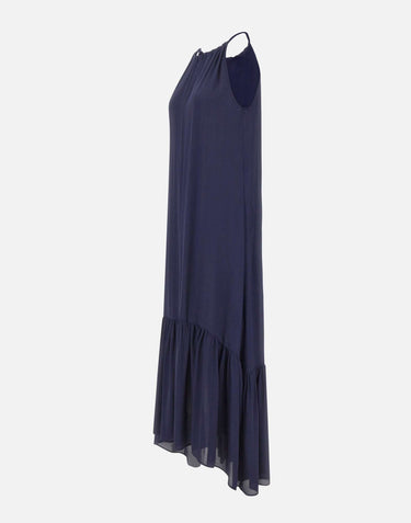 KAOS Abito lungo con balza BLUE Donna 