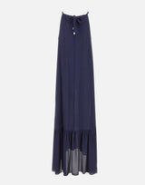 KAOS Abito lungo con balza BLUE Donna 