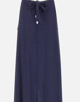 KAOS Abito lungo con balza BLUE Donna 