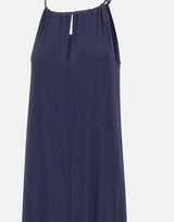 KAOS Abito lungo con balza BLUE Donna 