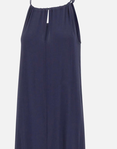 KAOS Abito lungo con balza BLUE Donna 