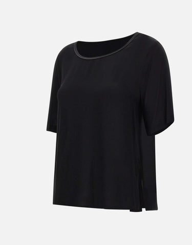 KAOS Blusa con profilo in raso BLACK Donna 