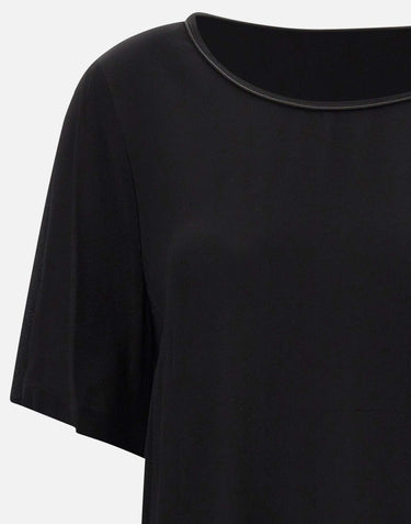 KAOS Blusa con profilo in raso BLACK Donna 