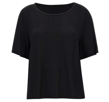 KAOS Blusa con profilo in raso BLACK Donna 