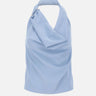 KAOS Blusa con collo sciallato Light Blue Donna 