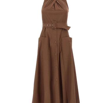 KAOS Abito chemisier in cotone BROWN Donna 