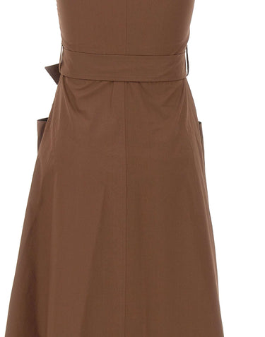 KAOS Abito chemisier in cotone BROWN Donna 