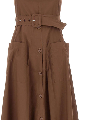 KAOS Abito chemisier in cotone BROWN Donna 