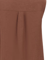KAOS Blusa smanicata in lino BROWN Donna 