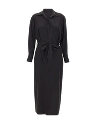 KAOS Abito midi con cintura BLACK Donna 