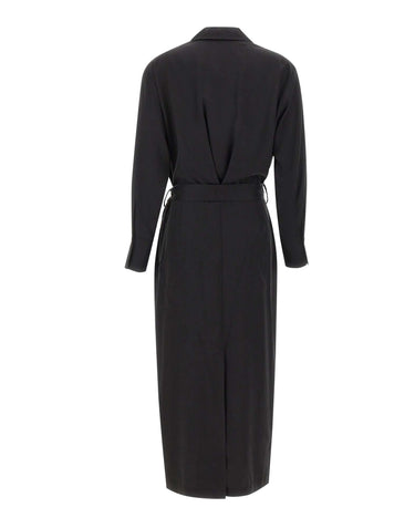 KAOS Abito midi con cintura BLACK Donna 