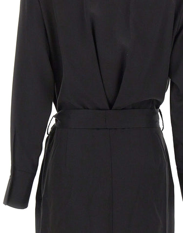 KAOS Abito midi con cintura BLACK Donna 