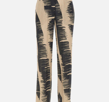 KAOS Pantaloni stampati in misto lino BEIGE Donna 