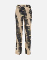 KAOS Pantaloni stampati in misto lino BEIGE Donna 
