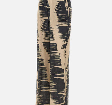 KAOS Pantaloni stampati in misto lino BEIGE Donna 
