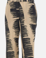 KAOS Pantaloni stampati in misto lino BEIGE Donna 