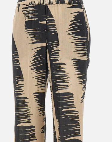 KAOS Pantaloni stampati in misto lino BEIGE Donna 