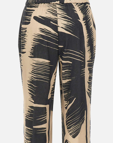 KAOS Pantaloni stampati in misto lino BEIGE Donna 