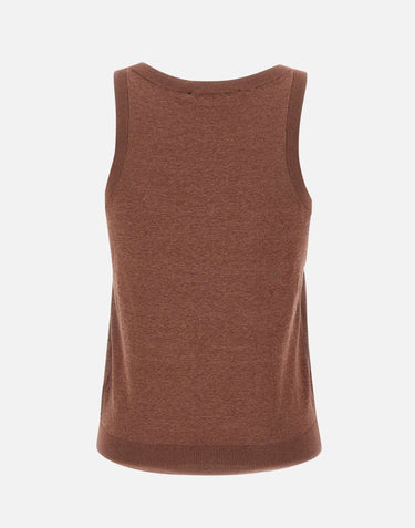 Top smanicato in maglia SP5NT001 6022 KAOS 
