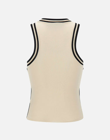KAOS Top con profili a contrasto WHITE Donna 