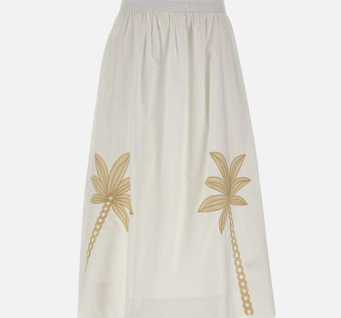 KAOS Gonna midi con ricamo WHITE Donna 