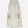 KAOS Gonna midi con ricamo WHITE Donna 