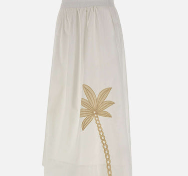 KAOS Gonna midi con ricamo WHITE Donna 