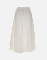 KAOS Gonna midi con ricamo WHITE Donna 