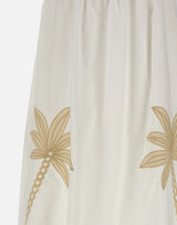 KAOS Gonna midi con ricamo WHITE Donna 
