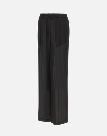 KAOS Pantaloni ampi in viscosa BLACK Donna 