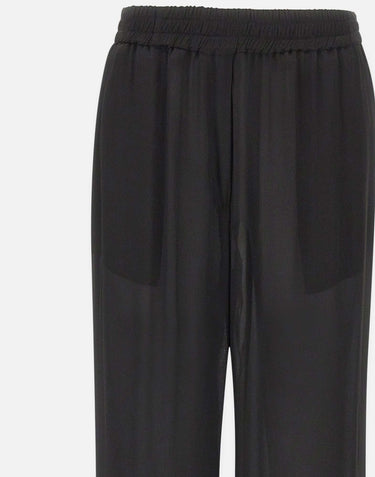 KAOS Pantaloni ampi in viscosa BLACK Donna 