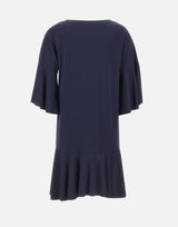 KAOS Abito svasato in misto viscosa BLUE Donna 