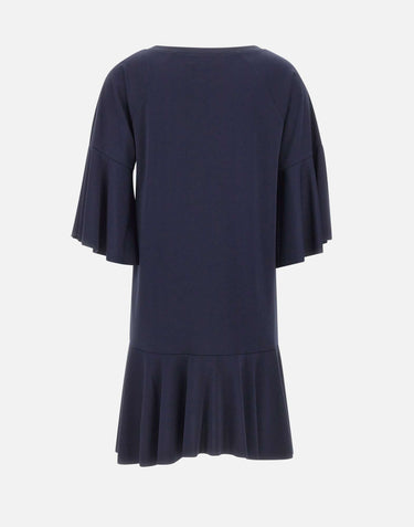 KAOS Abito svasato in misto viscosa BLUE Donna 