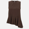 KAOS Blusa smanicata in misto viscosa BROWN Donna 