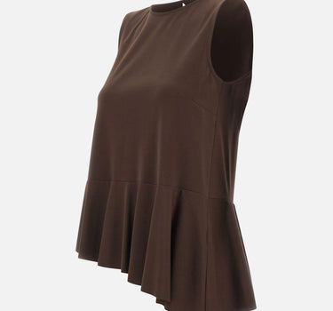 KAOS Blusa smanicata in misto viscosa BROWN Donna 