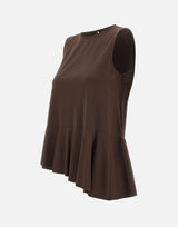 KAOS Blusa smanicata in misto viscosa BROWN Donna 