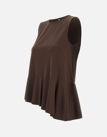 KAOS Blusa smanicata in misto viscosa BROWN Donna 
