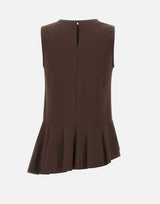 KAOS Blusa smanicata in misto viscosa BROWN Donna 
